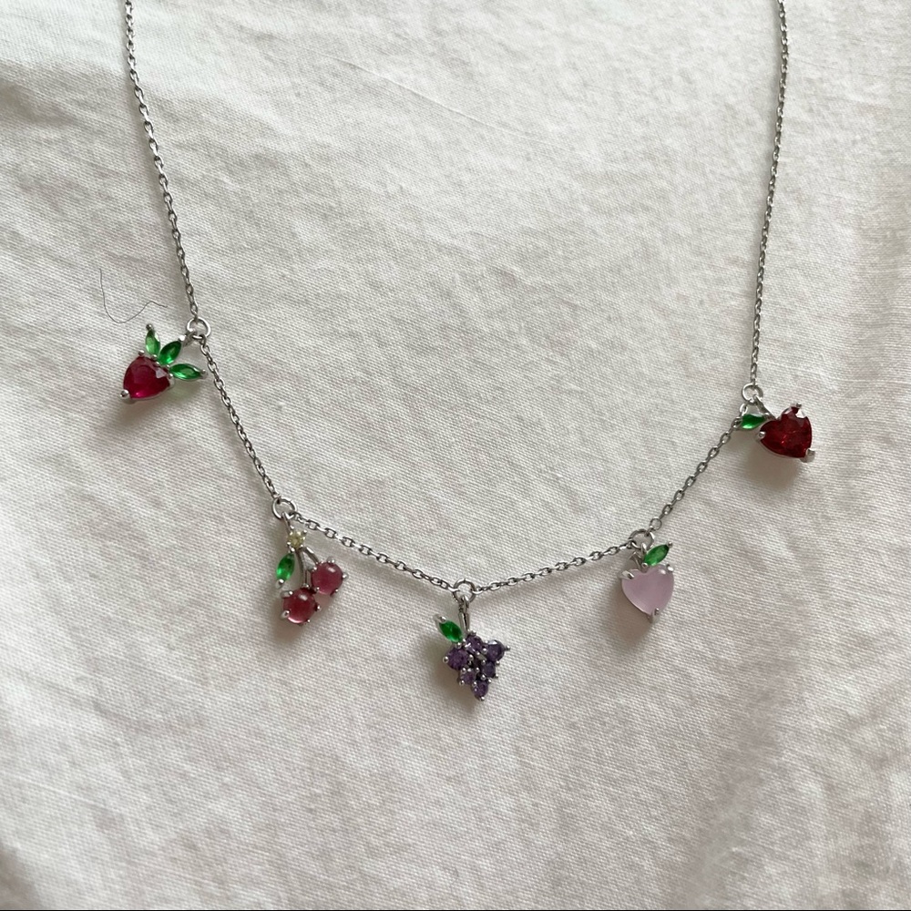 Girls crew fruit basket necklace